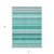 3' X 5' Aqua Striped Washable Indoor Outdoor Area Rug