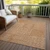 5' X 8' Copper And Ivory Geometric Washable Indoor Outdoor Area Rug - Copper, Ivory