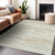 3' X 5' Beige Striped Washable Indoor Outdoor Area Rug - Beige