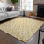5' X 8' Gold And Ivory Geometric Washable Indoor Outdoor Area Rug