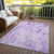 5' X 8' Lavender And Purple Floral Washable Indoor Outdoor Area Rug