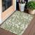 3' X 5' Green Gray And Ivory Animal Print Washable Indoor Outdoor Area Rug