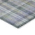 3' X 5' Blue Gray and Green Plaid Washable Non Skid Indoor Outdoor Area Rug