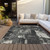 5' X 8' Black Gray And Ivory Abstract Washable Indoor Outdoor Area Rug Transitional Style - Black, Gray, Ivory Color