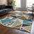 3' X 5' Gray Copper And Brown Geometric Washable Indoor Outdoor Area Rug