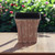 7" Brown and Ivory Textural Tone On Tone Recycled Plastic Indoor Outdoor Square Pot Planter