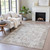3' X 5' Taupe And Ivory Patchwork Washable Indoor Outdoor Area Rug