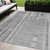 5' X 8' Gray And Silver Striped Washable Indoor Outdoor Area Rug - 608219140397