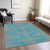 3' X 5' Teal Blue And Pink Geometric Washable Indoor Outdoor Area Rug