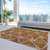 3' X 5' Orange And Ivory Geometric Washable Indoor Outdoor Area Rug - 880016745832