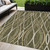 5' X 8' Olive Green Fern Green And Ivory Abstract Washable Indoor Outdoor Area Rug