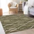 5' X 8' Olive Green Fern Green And Ivory Abstract Washable Indoor Outdoor Area Rug