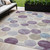 5' X 8' Plum Beige And Denim Blue Geometric Washable Indoor Outdoor Area Rug