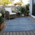 5' X 8' Denim Blue And Sky Blue Abstract Washable Indoor Outdoor Area Rug - Denim Blue, Sky Blue