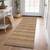 8' Runner Brown and Tan Striped Washable Non Skid Indoor Outdoor Runner Rug