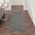 10' Dark Gray And Light Gray Geometric Indoor Outdoor Runner Rug