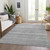 5' X 8' Gray Silver And Charcoal Striped Washable Indoor Outdoor Area Rug