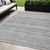 5' X 8' Gray Silver And Charcoal Striped Washable Indoor Outdoor Area Rug