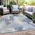 3' X 5' Denim Blue And Ivory Abstract Washable Indoor Outdoor Area Rug - Denim Blue, Ivory