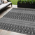 5' X 8' Gray Silver And Charcoal Tribal Washable Indoor Outdoor Area Rug