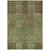 5' X 8' Brown Taupe And Green Striped Washable Indoor Outdoor Area Rug