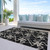 3' X 5' Black Ivory And Brown Geometric Washable Indoor Outdoor Area Rug