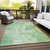 3' X 5' Green Abstract Washable Non Skid Indoor Outdoor Area Rug Transitional Style - Green Color