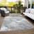 3' X 5' Gray And Charcoal Striped Washable Indoor Outdoor Area Rug