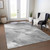 3' X 5' Gray And Charcoal Striped Washable Indoor Outdoor Area Rug