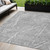 5' X 8' Gray Ivory And Silver Abstract Washable Indoor Outdoor Area Rug