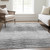 5' X 8' Gray And Charcoal Abstract Washable Indoor Outdoor Area Rug