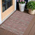 3' X 5' Red Beige And Copper Striped Washable Indoor Outdoor Area Rug