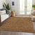 3' X 5' Copper Beige And Taupe Floral Washable Indoor Outdoor Area Rug
