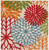 5' Green Orange and Red Indoor Outdoor Area Rug