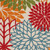 5' Green Orange and Red Indoor Outdoor Area Rug