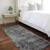8' Runner Gray Abstract Washable Non Skid Indoor Outdoor Runner Rug - 608219138127