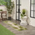 8' Ivory And Green Palm Leaf Indoor Outdoor Runner Rug - Ivory, Green