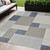 5' X 8' Gray And Blue Geometric Distressed Indoor Outdoor Area Rug