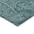 5' X 8' Teal Blue Aqua And Ivory Paisley Washable Indoor Outdoor Area Rug