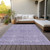 5' X 8' Lavender And Ivory Geometric Washable Indoor Outdoor Area Rug - Lavender, Ivory