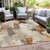 5' X 8' Ivory And Rust Abstract Washable Indoor Outdoor Area Rug
