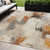 5' X 8' Ivory And Rust Abstract Washable Indoor Outdoor Area Rug