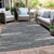3' X 5' Gray And Ivory Striped Washable Indoor Outdoor Area Rug Transitional Style - Gray, Ivory Color