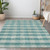 3' X 5' Teal Blue And Ivory Plaid Washable Indoor Outdoor Area Rug