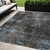 5' X 8' Graphite Charcoal And Silver Abstract Washable Indoor Outdoor Area Rug