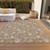 5' X 8' Copper And Beige Floral Washable Indoor Outdoor Area Rug