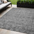 5' X 8' Gray Oriental Washable Indoor Outdoor Area Rug - 880016751529