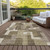 5' X 8' Brown And Beige Abstract Washable Indoor Outdoor Area Rug