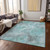 3' X 5' Teal Blue And Gray Floral Washable Indoor Outdoor Area Rug - 880016804867