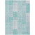 3' X 5' Aqua Teal Blue And Silver Patchwork Washable Indoor Outdoor Area Rug